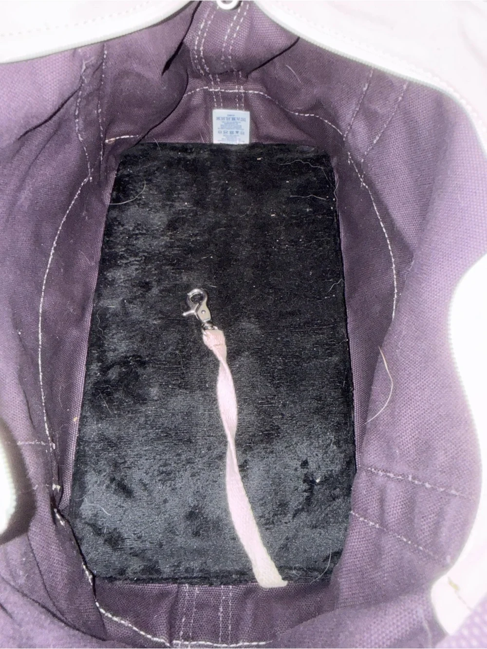 Lands' End Purple and Cream Animal Canvas Duffel Tote